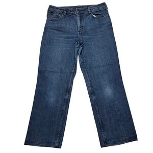 Duluth Trading Co Jeans Womens 12 Blue Straight Leg Denim Pants 38503 Workwear